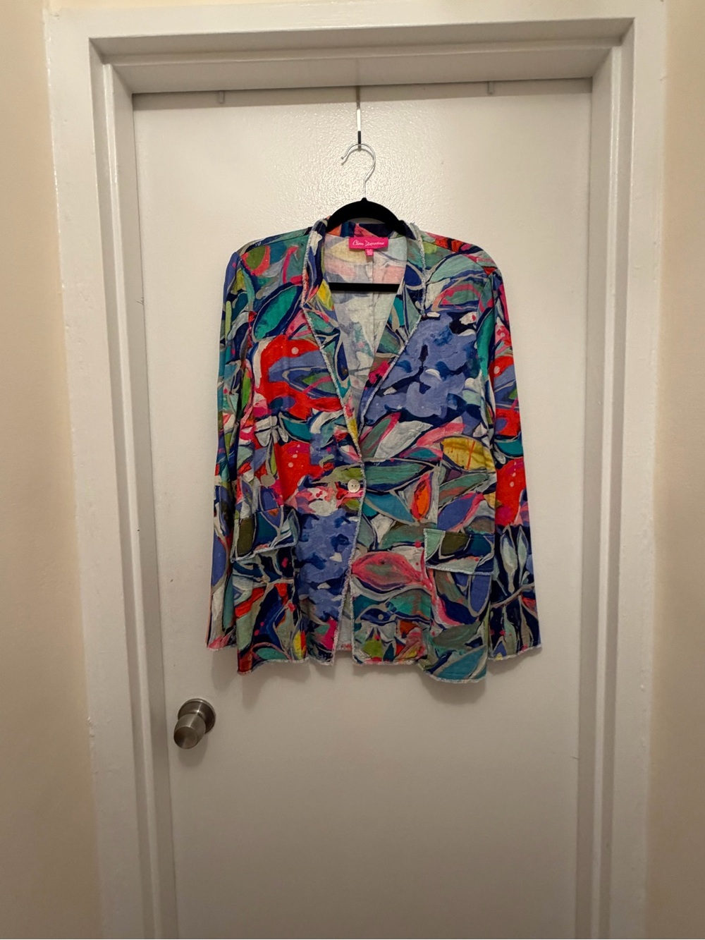 Claire DesJardins Multicolor Print Women's Blazer Jacket Size L